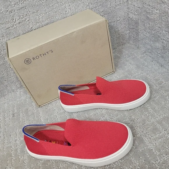 Rothys The Kids Sneaker Red Lollipop Slip On Shoes Little Kids Size 12, 13